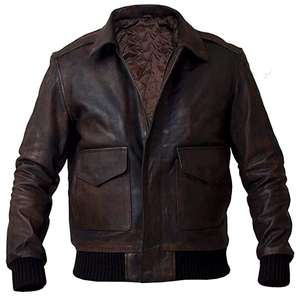 Chaqueta de cuero sin capucha de manga larga para hombre, prendas de vestir informales de invierno con cuello levantado, chaqueta de lona a la moda para hombre - Product Image 1