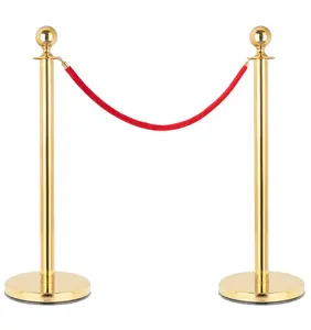 Stainless Steel Crowd Control Queue Belt Rope Barrier Stanchion