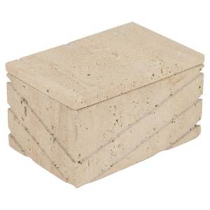 Boîte de rangement en pierre de travertin artisanale avec un design sculpté moderne, élégante, durable, pour organiser les souvenirs et la décoration des espaces domestiques - Product Image 2