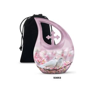 Urnas de lágrima de aluminio de pájaro únicas más vendidas para cenizas humanas con bolsa de terciopelo gratis - Product Image 1