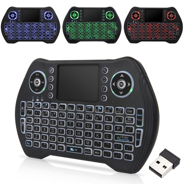 Factory Wholesale 2.4G Universal BT Keyboard I10 Air Mouse 7 Color Mini Backlit Keyboard Mouse with Touchpad