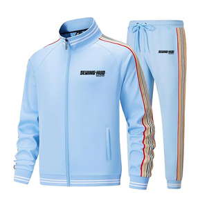 Ropa de entrenamiento de invierno con logotipo personalizado, suéter con cremallera para hombre, conjunto de chándal unisex de poliéster para mujer - Product Image 2