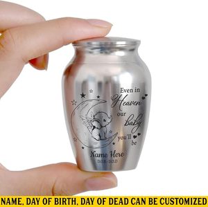 Personalized Adult <b>Mini</b> Urn Stainless Steel Decorative Keepsake Engraved Memorial Cremation Urn Custom Size Silver Customizable - Product Image 5