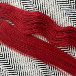 ผมต่อแบบเทปอิน 9A Remy Brazilian ความยาว 8 นิ้ว แบบ Super Double Drawn จากผู้บริจาคคนเดียว สีตรงกัน # สีแดง - Product Image 4