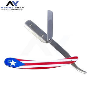 Navaja de Afeitar Profesional de Precisión Totalmente Metálica con Bloqueo Oscilante y Diseño de la Bandera de Puerto Rico, Navaja Duradera - Product Image 6