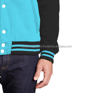 Lightweight Cotton Fleece Varsity <b>Jacket</b> for <b>Men</b> All-Season Casual Streetwear Letterman Coat - Product Image 6