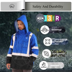 Sudadera de Seguridad Invernal con Luz LED ANSI Clase 2 Personalizable al por Mayor para Hombre, Cortavientos, con Múltiples Bolsillos - Product Image 3