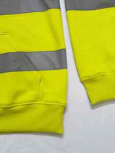 จัมเปอร์นิรภัยสีเหลืองเรืองแสงมีฮู้ดสำหรับสภาพแวดล้อมการทำงานที่มองเห็นได้ชัดเจนปรับแต่งได้ - Product Image 5