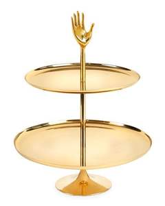 Soporte redondo de metal para chocolate con ribete de encaje adornado para mesas de postre de boda y configuraciones de mesa de fiesta Premium - Product Image 1