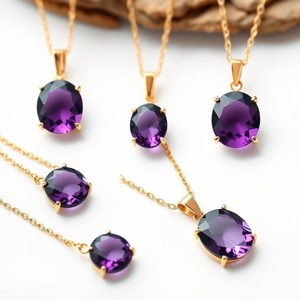 Nouvelle mode personnalisée pendentif en argent sterling 925 colliers de pierres précieuses améthyste collier de chaîne en argent sterling 925 - Product Image 4