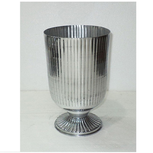 Decorative Metal Flower <b>Storage</b> Vase in Silver Finished Perfect for Home and Garden Accessories Elegant <b>Storage</b> Display Piece - Product Image 5