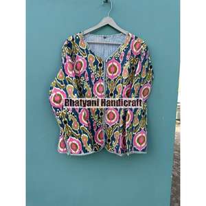 Chaqueta de algodón puro Unisex bohemio transpirable Reversible acolchado indio temporada de otoño - Product Image 1