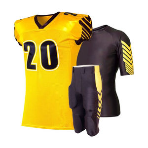 Ensemble d'uniformes de football américain personnalisés de qualité supérieure, à la dernière mode, 100 % polyester, manches courtes, pour homme et femme, vente en gros - Product Image 5