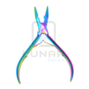 Pince à extensions de cheveux de qualité supérieure pour l'installation d'extensions de cheveux, multicolores arc-en-ciel avec gravure laser du logo, packs personnalisés - Product Image 1
