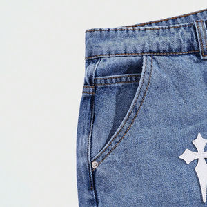 Pantalones Cortos de Mezclilla Casuales para Hombre de Alta Calidad 2026, Ecológicos, de Cintura Alta, Corte Bootcut, 100% Algodón, Diseño Personalizado, Verano, con Agujeros Oscuros - Product Image 4