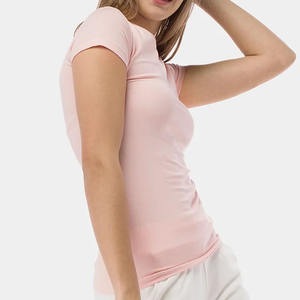 Camisetas de gran tamaño de moda de verano para mujer, ropa de calle de manga corta de punto personalizada de algodón 100%, diseño de Panel en blanco al por mayor para hombres - Product Image 2