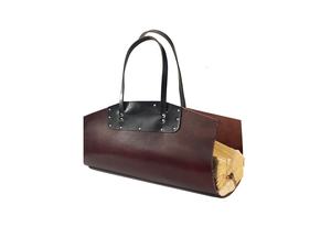 Firewood <b>Log</b> Carrier Bag Leather Tote <b>Holder</b> With <b>Fireplace</b> for Camping LLR-0028B - Product Image 5