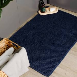 Alfombra de Baño de Microfibra Azul Oscuro Estándar Plus, Antideslizante y Lavable, 60x50 cm - Product Image 4