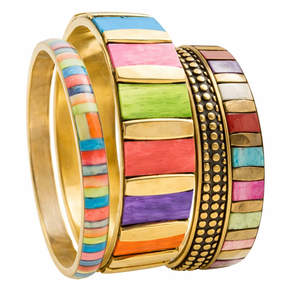 Bracelet tendance multicolore fait main au toucher antique, style vintage naturel - Product Image 1