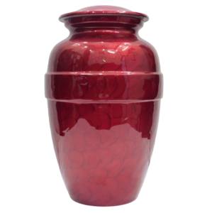 Urnes de crémation adultes en aluminium classiques supérieures avec les urnes funéraires en métal de finition d'émail de couleur rouge pour les cendres humaines. - Product Image 1
