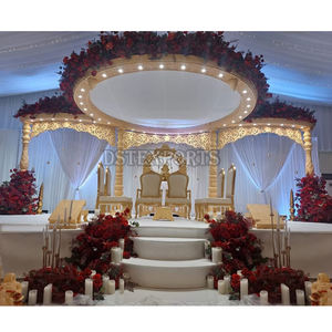 Mandap extérieur élégant de style romain pour les mariages de plage et de destination DST exporte la décoration moderne de mandapam de pilier de fibre de mariage - Product Image 3