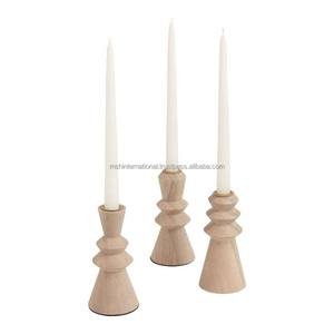 Modern Ins Style Simple <b>Black</b> Wooden <b>Candlestick</b> 3 Types Wood Candle <b>Holder</b> - Product Image 4
