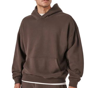Sweat à capuche d'hiver pour homme de haute qualité, logo personnalisé brodé, poids lourd, 100% coton biologique, molleton, coupe classique, motif uni - Product Image 1