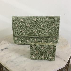 High Quality Handmade Cotton <b>Clutch</b> <b>Bag</b> New Arrival <b>Embroidered</b> Coin Pattern Beaded Decoration Classic Style Party Use - Product Image 3