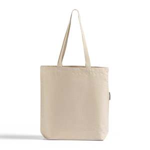 Organic Cotton Grocery Tote <b>Bags</b> with Gusset 12oz Thick Durable <b>Medium</b> Size Beach <b>Bag</b> for Food Advertising Letter Pattern OR210 - Product Image 1
