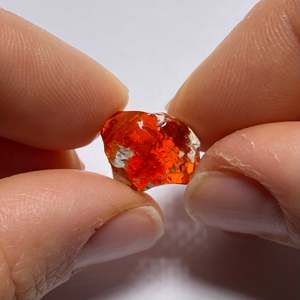 Opale de feu mexicaine naturelle, pierre précieuse en vrac, calibrée 6 mm, rouge, orange, jaune, marron, blanc, haute qualité - Product Image 1