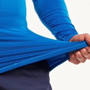 Custom Men's Compression <b>T</b>-<b>Shirt</b> Rash Guard <b>Long</b> <b>Sleeve</b> <b>blue</b> color BJJ Training Tops <b>T</b> <b>Shirt</b> Gym MMA - Product Image 5