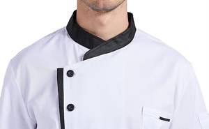 Top de cuello de manga corta para uniforme de trabajo de hostelería, chaqueta de moda para camareros, peluqueros, personal de cocina y cafetería, calidad premium - Product Image 5