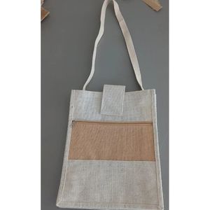 Sac fourre-tout en coton 250 GSM avec fermeture éclair, taille moyenne (14''x16''), durable, recyclable, personnalisable par transfert thermique pour la publicité - Product Image 3