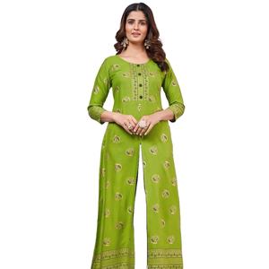 พิมพ์ลายเรยอน14กก. แบบแฟนซีพร้อมลวดลายตรงกลางคอลเลกชั่น Kurti - Product Image 2