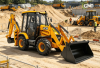 JCB 3CX Diesel Backhoe Loader Wheel Loader dengan Bucket 4in1 dan Kapasitas 1,1m untuk Konstruksi