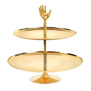 Soporte de postres dorado de tres niveles, borde festoneado, torre de cupcakes, bandeja para servir fiestas, centro de mesa decorativo, venta al por mayor. - Product Image 5