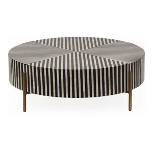 Best Choice Mother of Pearl Coffee Table with Stainless Steel Stand OEM Design Hotel Furniture Home Furniture from Vietnam