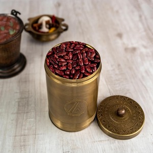 Best Selling Brass Storage Canister with Vintage Style Metal Box for Tea Coffee Herbs, Secure Lid Worldwide Supply - Product Image 2