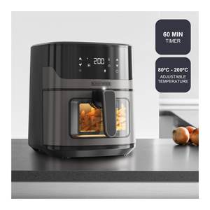 Freidora de Aire Digital Moderna 8 en 1 de 1600W, Acero Inoxidable Negro, Revestimiento Cerámico, Capacidad de 6.5L, Eléctrica para el Hogar ES9730070B - Product Image 3