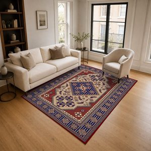 Tapis RUGS DEPOT LXDP-0272, vente en gros, rouge bordeaux, tapis traditionnel oriental imprimé numériquement, lavable en machine, chenille, antidérapant - Product Image 2