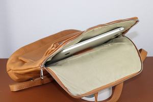 Mochila Vintage de lujo con logotipo personalizado, mochila de cuero impermeable para hombre - Product Image 2