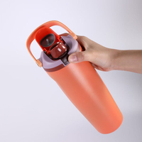 Gobelet isotherme portable 30 oz en acier inoxydable 304, sans BPA, à double paroi sous vide, anti-fuite, avec double paille, pour voiture