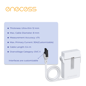Sensor de Corriente para Sistemas Fotovoltaicos | CT de 30A | Diseño Delgado | Tipo de Encaje a Presión | Cable Flexible | Instalación Rápida - Product Image 2