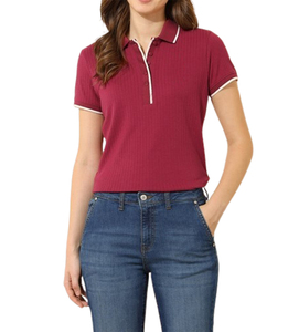 Nouveautés Chemises décontractées pour femmes à manches courtes en tissu tricoté imprimé numérique, séchage rapide, respirantes, anti-boulochage, 100% coton - Product Image 1