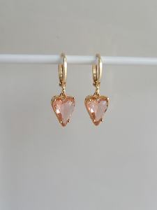 Boucles d'oreilles créoles Huggie en argent sterling 925 plaqué or, ornées de quartz rose abricot, style vintage, cadeau idéal pour femme - Product Image 6