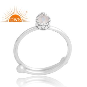 แหวนพลอย925รูปพระจันทร์สีรุ้งธรรมชาติสำหรับเป็นของขวัญสำหรับผู้หญิงแหวนพลอยตามสั่ง - Product Image 1