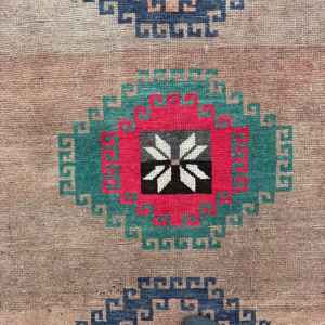 Alfombra de 5.5x7.8 pies, Alfombra Turca Vintage, Alfombra de Camuflaje Marrón y Azul - Product Image 3