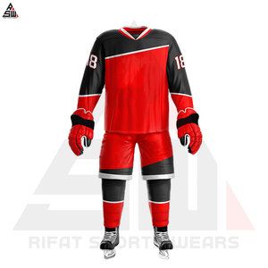 Haute qualité 100% Polyester coupe régulière ensembles d'uniformes de Hockey sur glace sans couture séchage rapide unisexe adulte dernière arrivée - Product Image 4