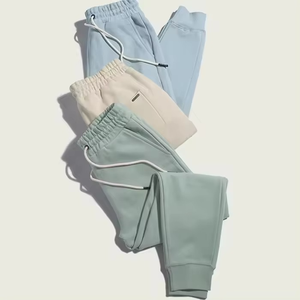 Pantalones Deportivos de Hombre, Cintura Alta, Ajustados, 100% Algodón Grueso, Forro Polar Térmico, Personalizados, Cálidos, Casuales, Estilo Urbano, Pierna Recta - Product Image 1