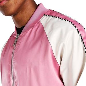 2024 haute qualité hommes Baseball Satin Varsity veste personnalisé OEM broderie Patch Letterman Varsity veste 2 côtés en cuir - Product Image 3